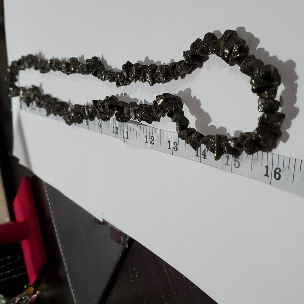 Black Pyrite Nugget Strand Necklace - Women Jewelry Necklace